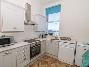 Fridge, dishwasher, electric kettle, toaster