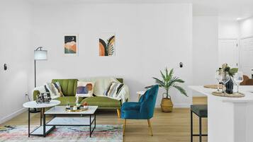 TV, fireplace, offices