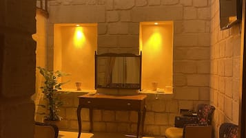 Premium bedding, minibar, desk, laptop workspace
