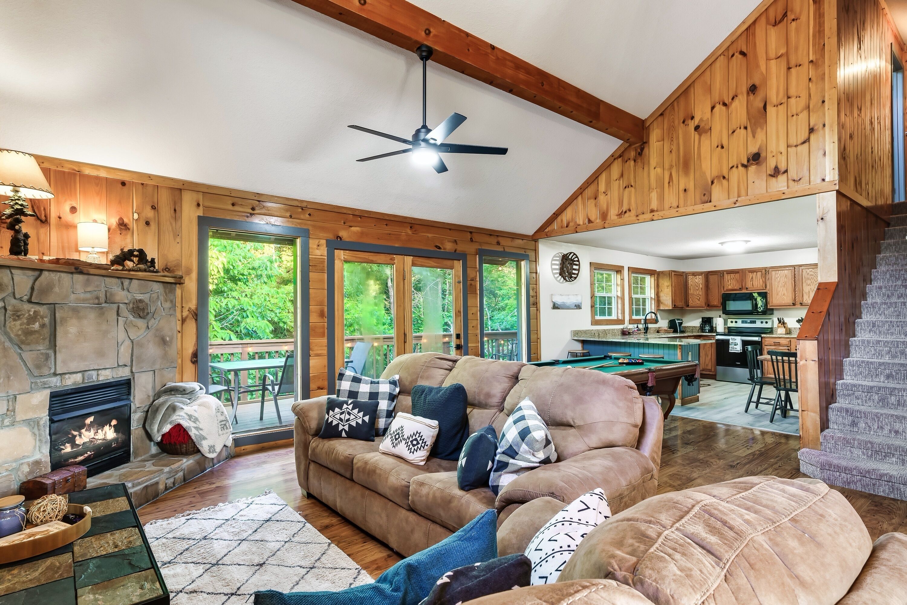 Smart TV, fireplace, video games, books