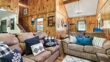 Smart TV, fireplace, video games, books