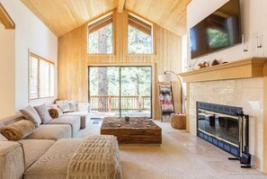 Smart TV, fireplace, video games, books