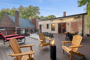 To turn on the fire table, hold the button down on the side, twist to high and while still pressing down ignite with a lighter (one can be found handing on cabinet nearest doorway to the patio) - Westside Warehouse-Hot Tub/GameRM/PoolTable & More (Cleveland)