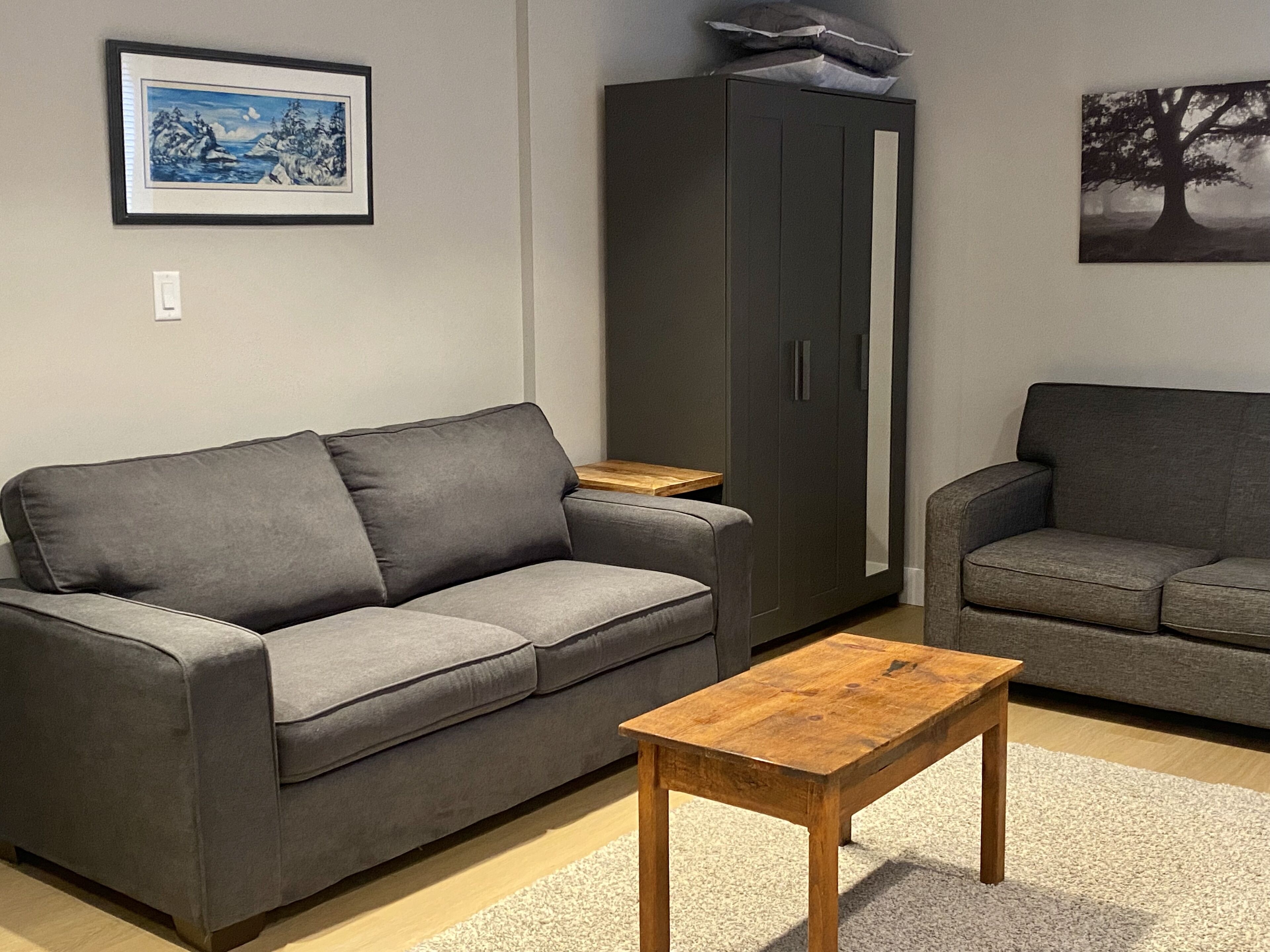 Newly Renovated suite centrally located. 20 min to downtown, ski hills, hiking .