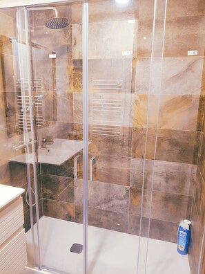 Bathtub, hair dryer, bidet, towels