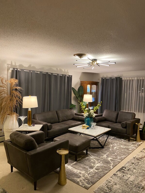 スマートテレビ、暖炉、ステレオ