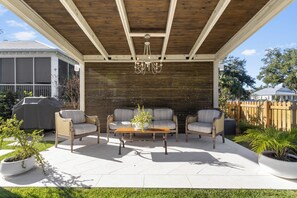 Terrace/patio - Beach Bungalow - Private Pool + Steps to the Beach + Walkable to Town  (Bay St. Louis)