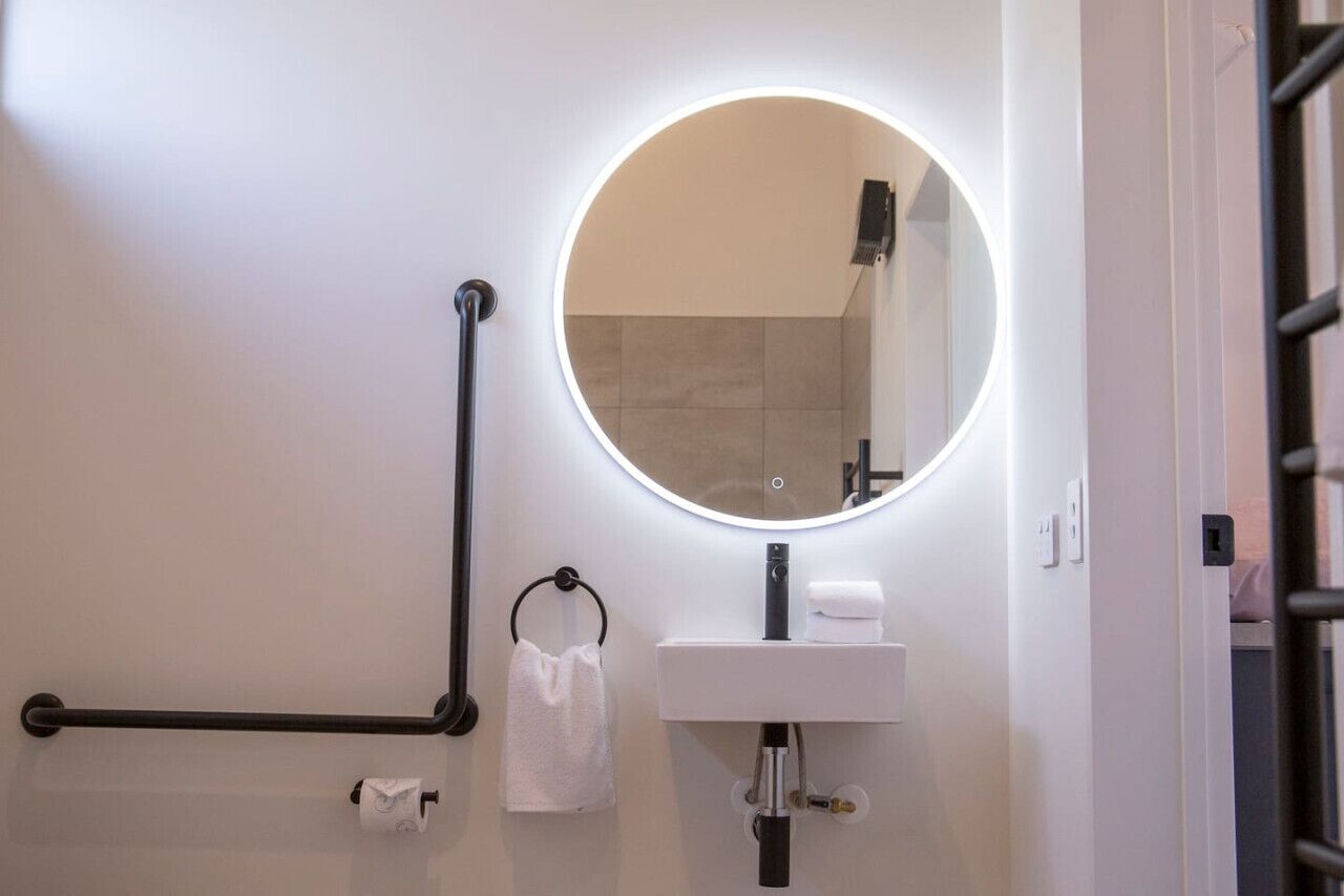 Hair dryer, towels, toilet paper