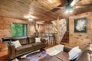 Smart TV, fireplace, video games