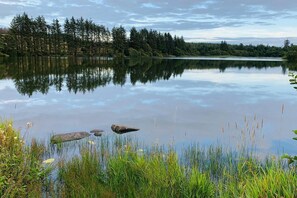 A calm lake with reflections of trees and a clear sky. - Stunning 2-bed Apartment in Newton Stewart (Newton Stewart)