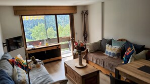 Smart-TV, bøker, filmbibliotek og stereoanlegg