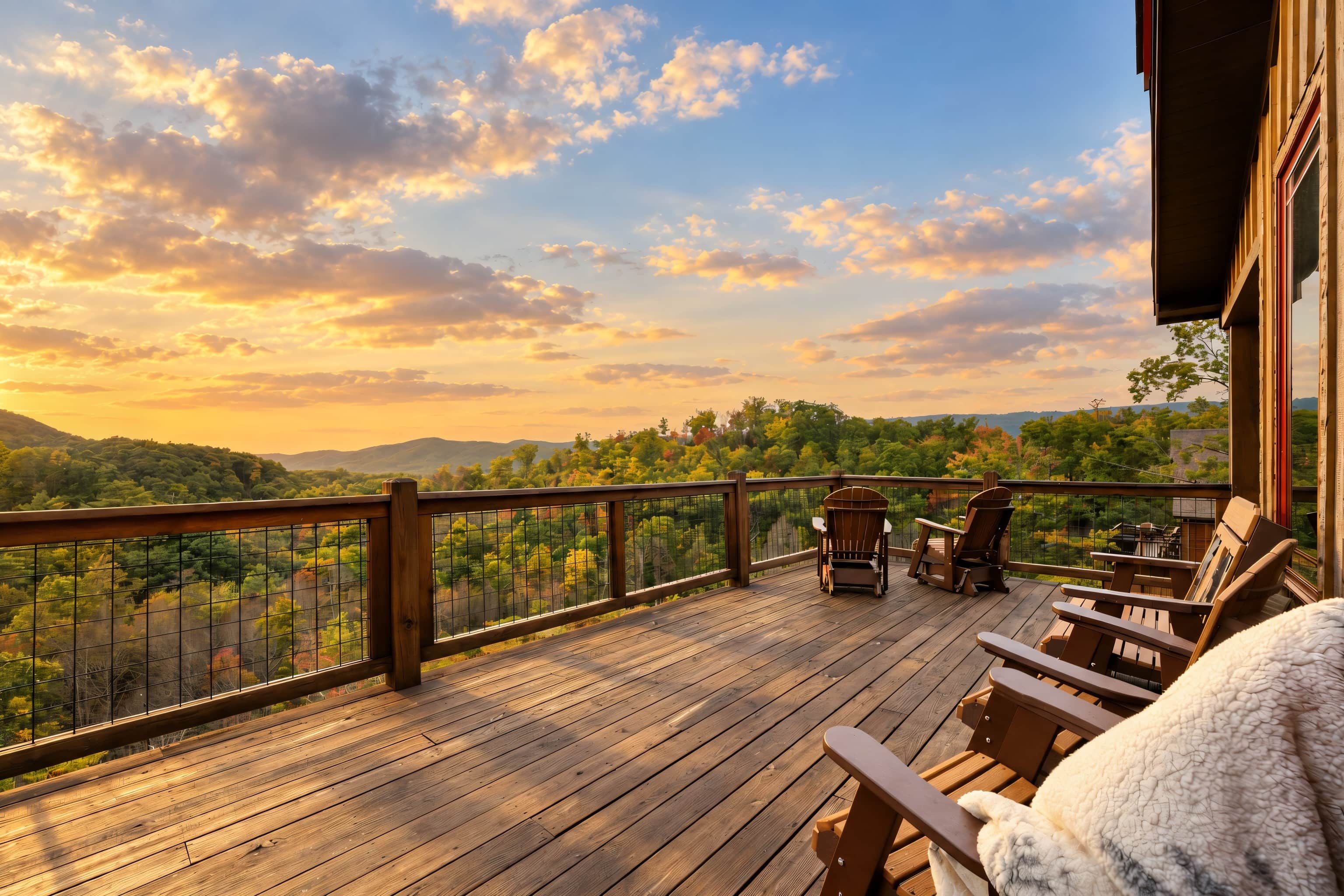 Golden hour over the Smokies from the main deck