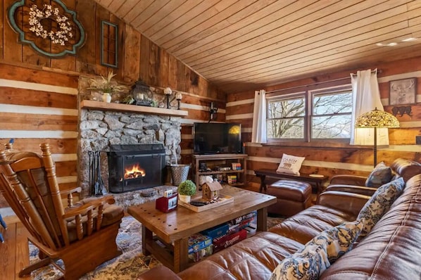 Smart TV, fireplace, computer monitors