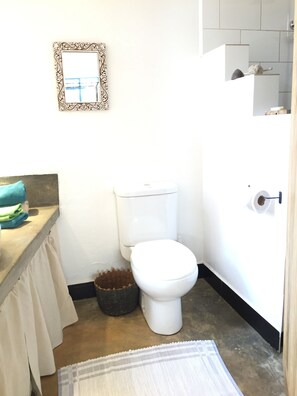 Dusche, Handtücher, Seife, Toilettenpapier