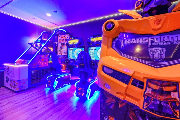 Your very own professional arcade game room (no coins needed)!