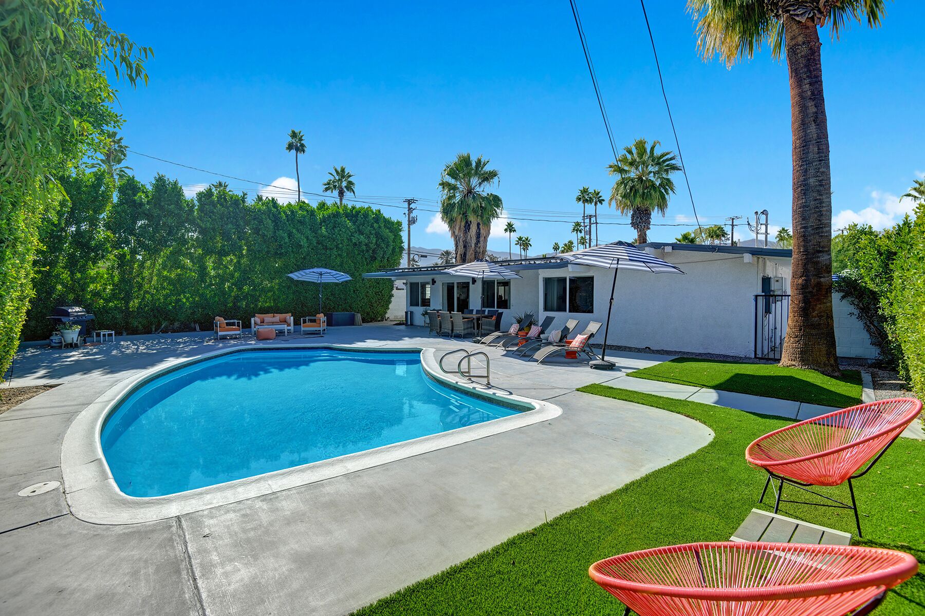 Mid-century two bedroom home with pool