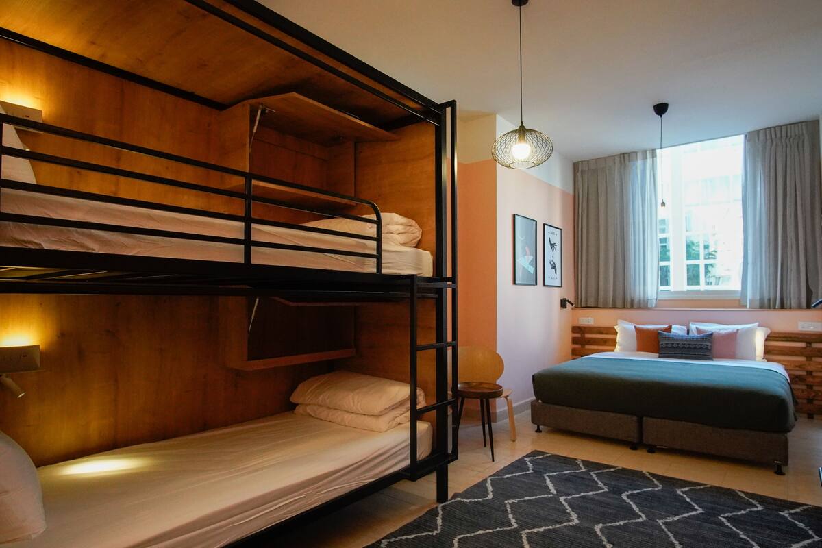 Family Quadruple Room | Desk, laptop workspace, WiFi (free), bed sheets