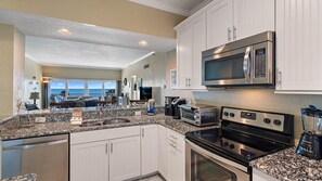 Oven, dishwasher, dining tables