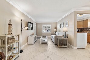 Condo, 1 Bedroom | Living area | 36-inch TV with cable channels