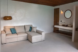 Grand Studio Suite, Terrace, Lakeside | Living area | 42-inch Smart TV with digital channels, TV
