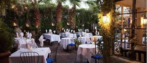 Outdoor banquet area
