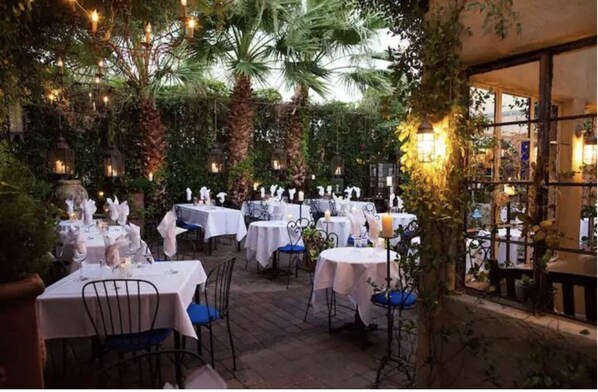 Outdoor banquet area