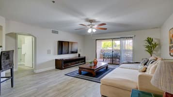 Apartment | Living area | 55-inch LED TV with cable channels, TV