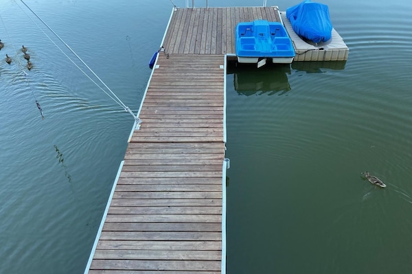 The large dock can handle your boat or jet ski, and is great for swimming!