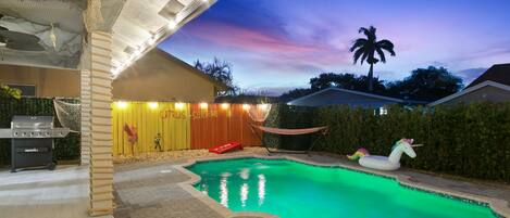 Outdoor pool, a heated pool