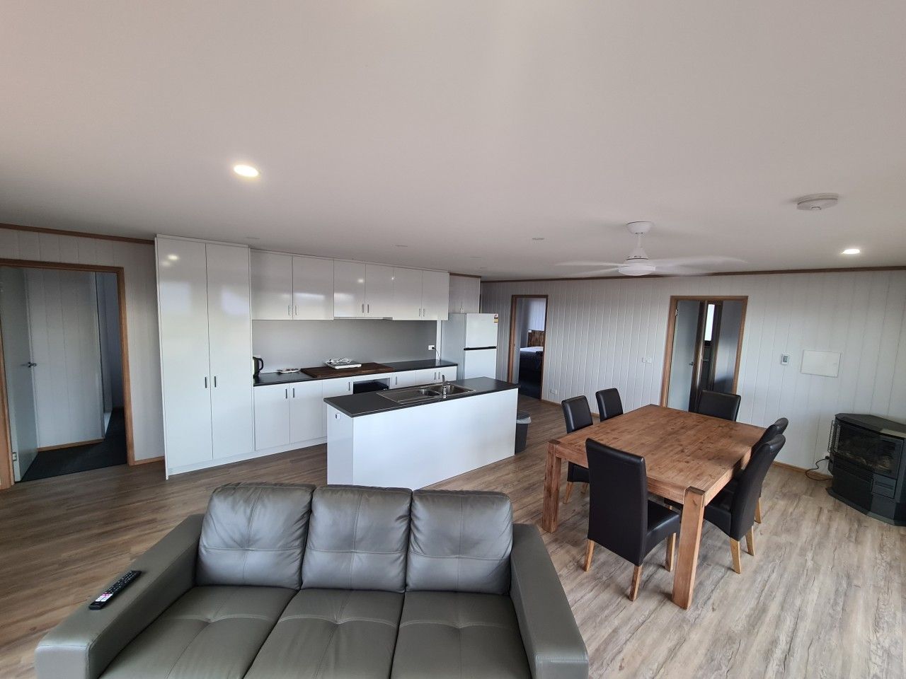 A spacious, well-equipped kitchen and dining area perfect for families and groups.