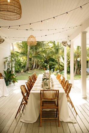 Outdoor banquet area