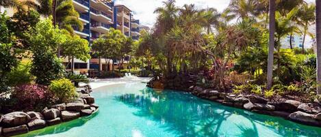 Outdoor pool, a heated pool