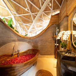 Jungle Garden Pool Villa | Bathroom | Free toiletries, hair dryer, bathrobes, slippers