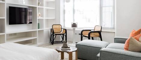 Desk, iron/ironing board, travel crib, WiFi