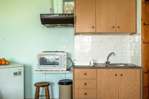 Fridge, oven, stovetop, cookware/dishes/utensils