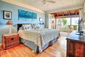 2 bedrooms, desk, laptop workspace, iron/ironing board