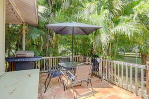 One of the Outdoor Dining Areas Is Located Just Next to the Grill