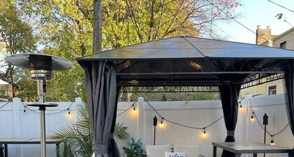 Cozy JC Oasis | Mins to NYC | Private Backyard | Fireplace | Grill | Firepit