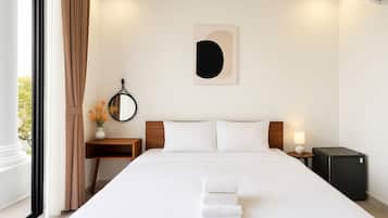 Sábanas de algodón egipcio, ropa de cama de alta calidad y minibar