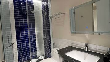 Superior Double Room | Bathroom | Shower, hydromassage showerhead, designer toiletries, hair dryer