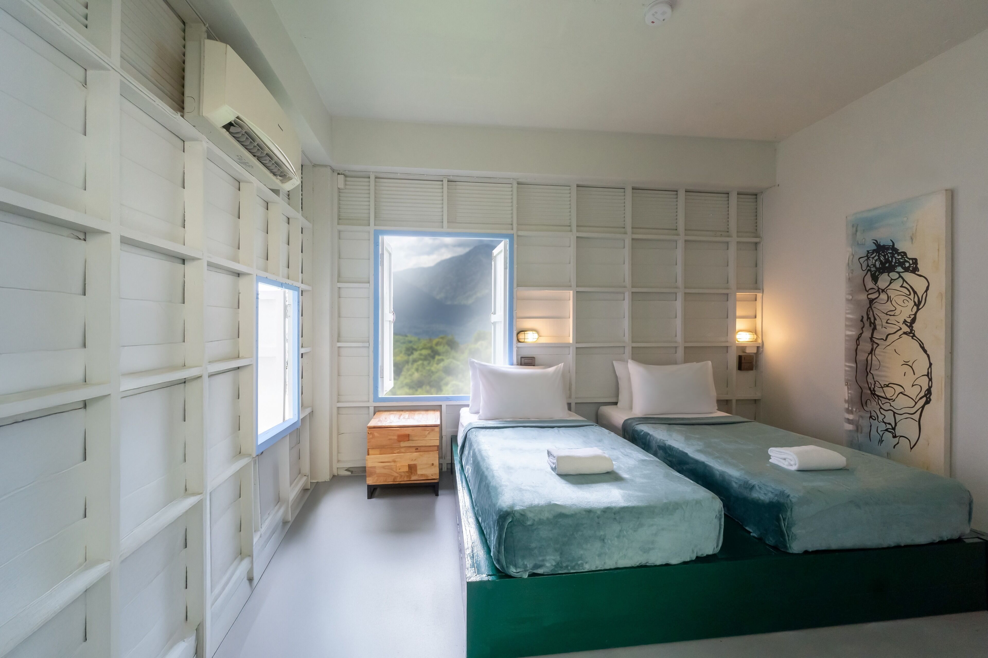 Chambre Standard avec lits jumeaux, 2 lits une place, salle de bains privée