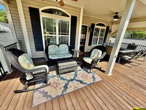 Terrace/patio - Beautiful Ocean Lakes site O26!  Limo cart included! Small pet friendly! (Myrtle Beach)
