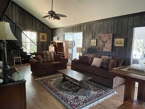 Smart TV, DVD player, books, video library