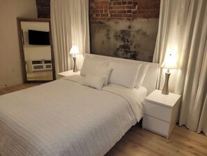 1 bedroom, iron/ironing board, travel crib, free WiFi