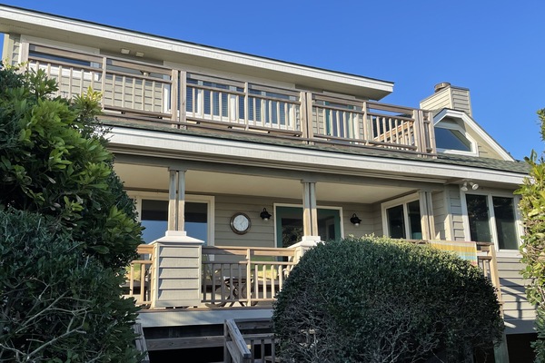 Beachfront view of house