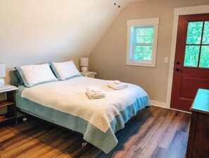 2 bedrooms, memory-foam beds, desk, iron/ironing board