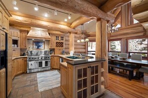 Fridge, microwave, oven, stovetop - Grand Alpine Lodge, Ski In/Out, Hot Tub, Sleeps 20 (Whitefish)