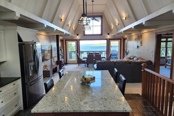 The kitchen island can sit 4 people!