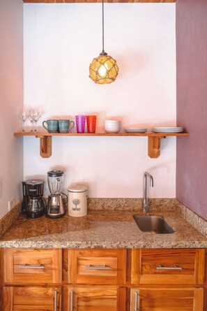 Coffee/tea maker, cookware/dishes/utensils - Beach Front Earth Suites #1 (Playa Guiones)