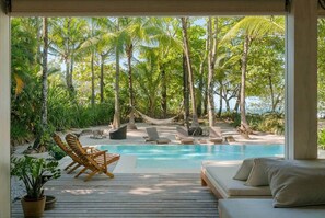 Outdoor pool, an infinity pool - Beachfront Designer Villa Steps to the Beach • Private Pool (Puntarenas Santa Teresa)